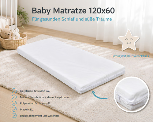Babybett kinderbett 60x120 - kinderbett,